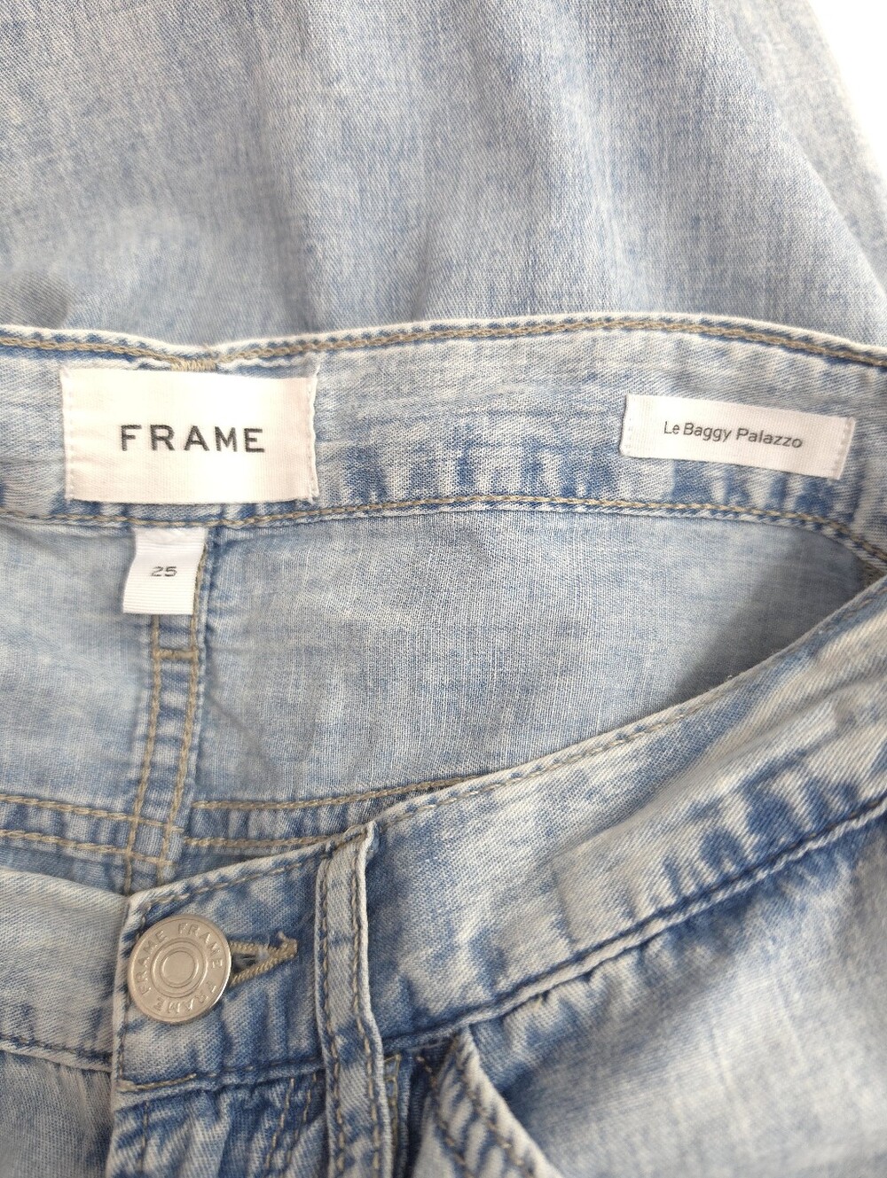 Frame Le Baggy Palazzo Denim Jeans In Aries - Picture 5 of 10